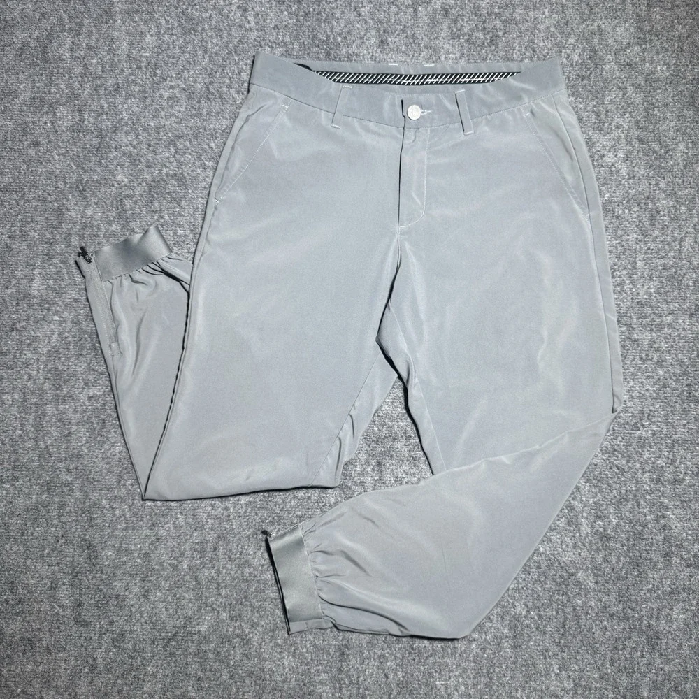 Primo Pants Men 31 Short Gray Golf Joggers Performance Stretch Ankle Zip 31x26